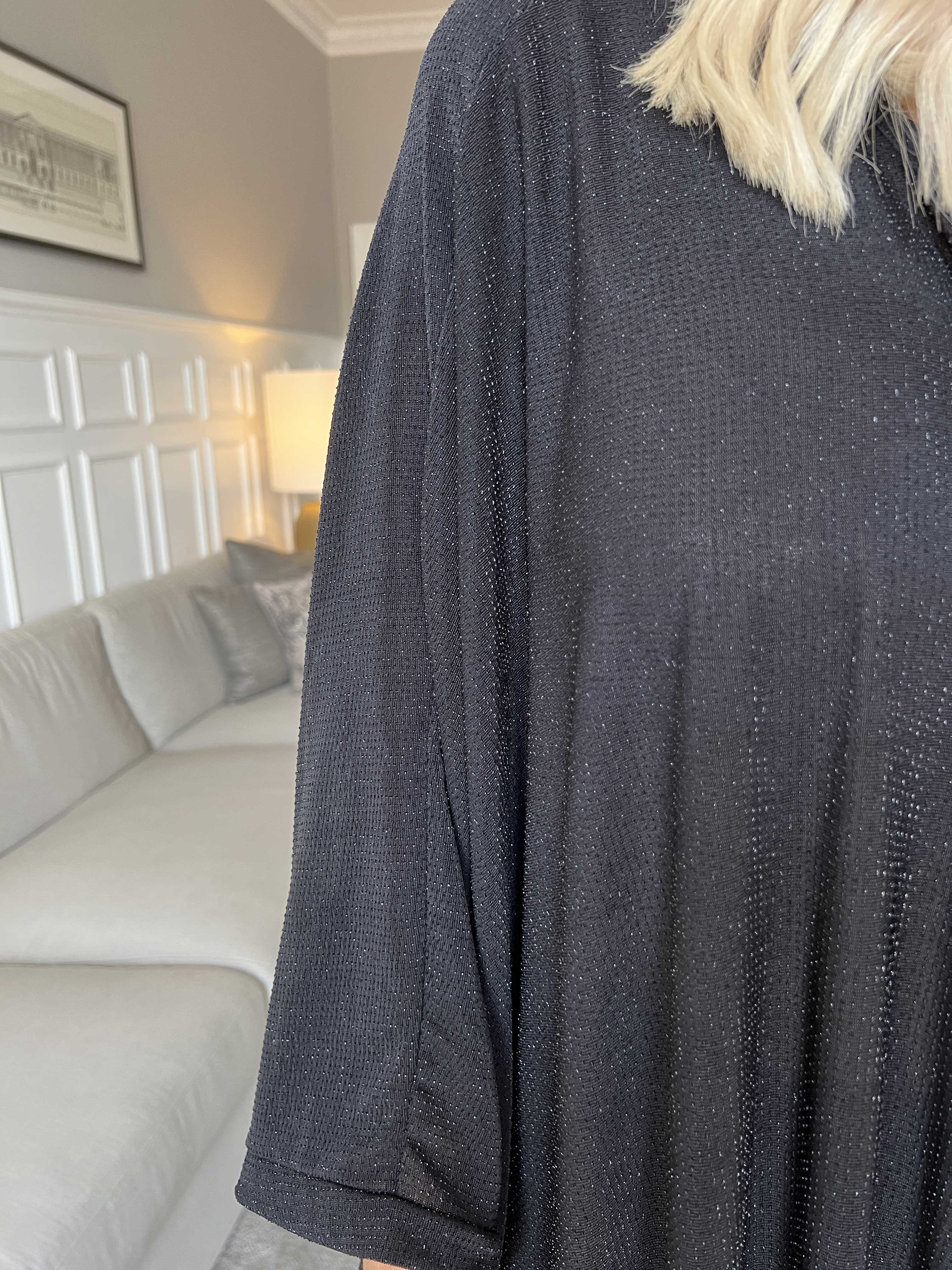 Estella Glitter - Oversized tunika med fladdermusärmar